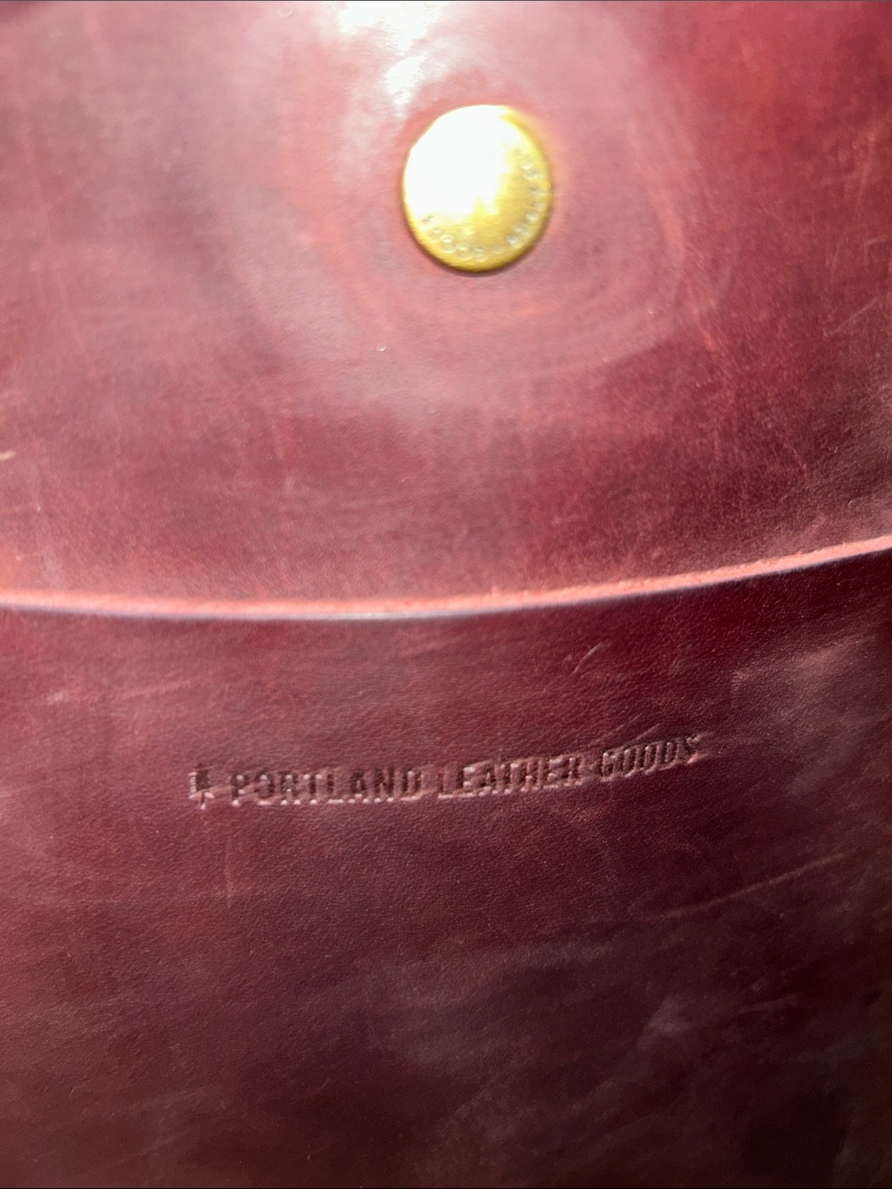 Portland Leather Goods Burgundy Leather Mini Crossbody Tote Bag Oxblood - Picture 4 of 10